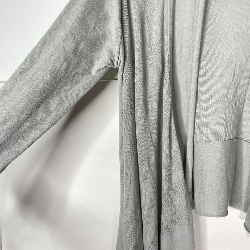 Stella Carakasi Open Front Cardigan S/M Lyocell‎ Cotton Olive Textured Knit